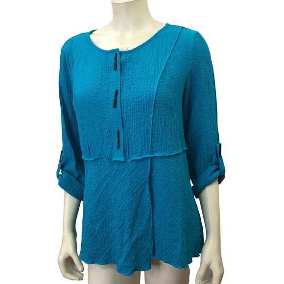 ALI MILES ROLLED SLEEVE TOP PETITE‎ MD - Picture 2 of 6